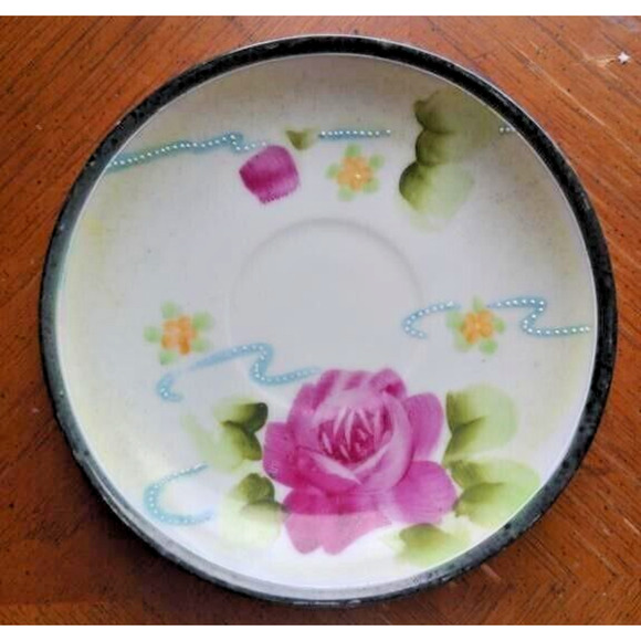 Nippon Porcelain Antique Men's Shaving Cup and Saucer Vanity Set - Picture 11 of 16